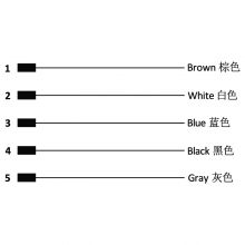 PCB Connector, Solder, B Code - M8 5pins B code male straight rear panel mount connector, unshielded, solder